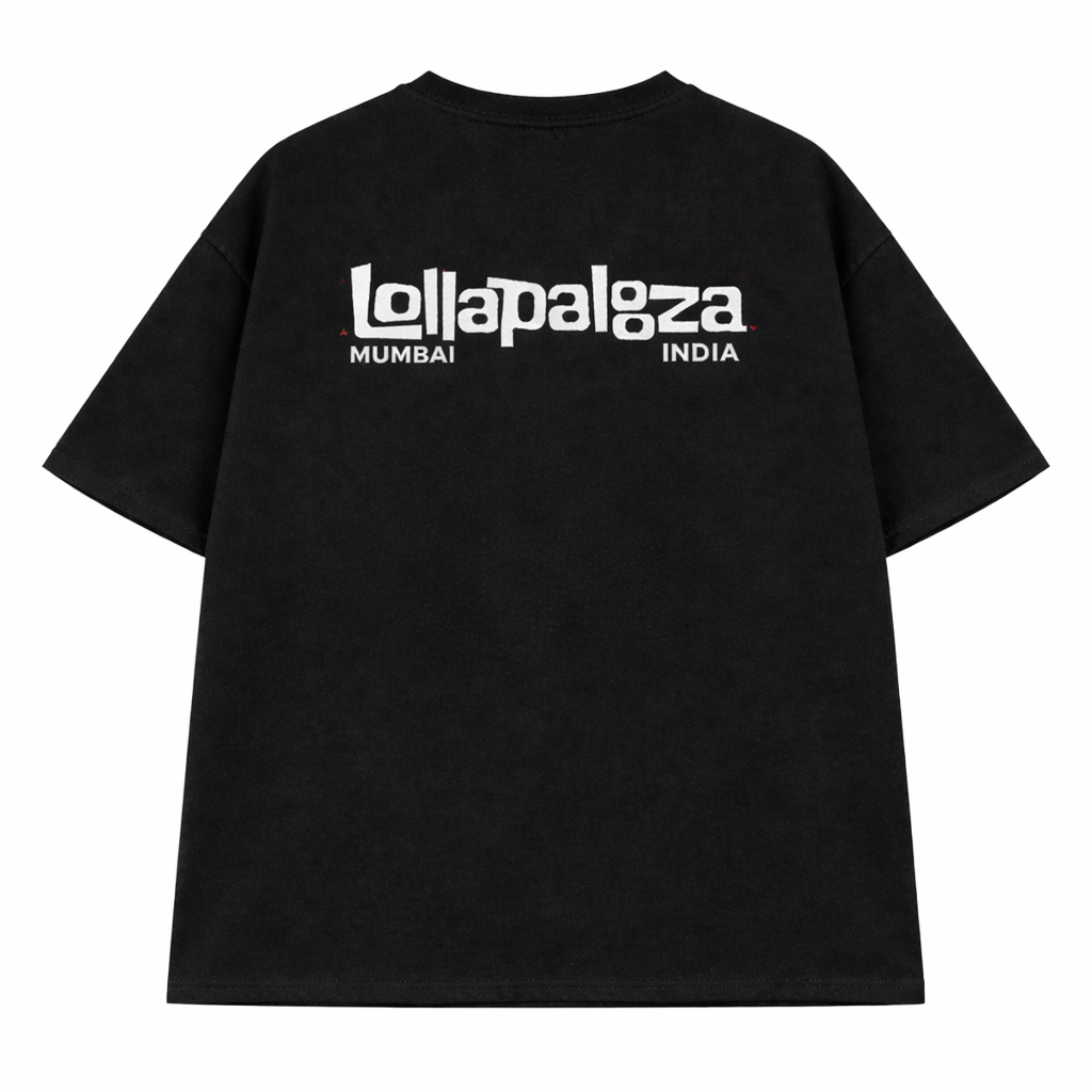 Lollapalooza India | Stay Safe Lolla Oversized Tee (Z Black)