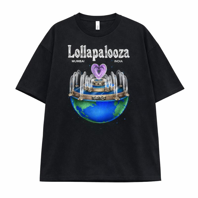 Lollapalooza Heart Oversized Tee (Black)