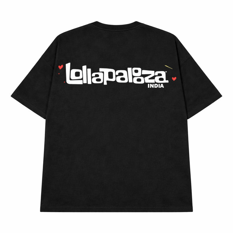 Lollapalooza India World Fountain Oversized Tee (Black)