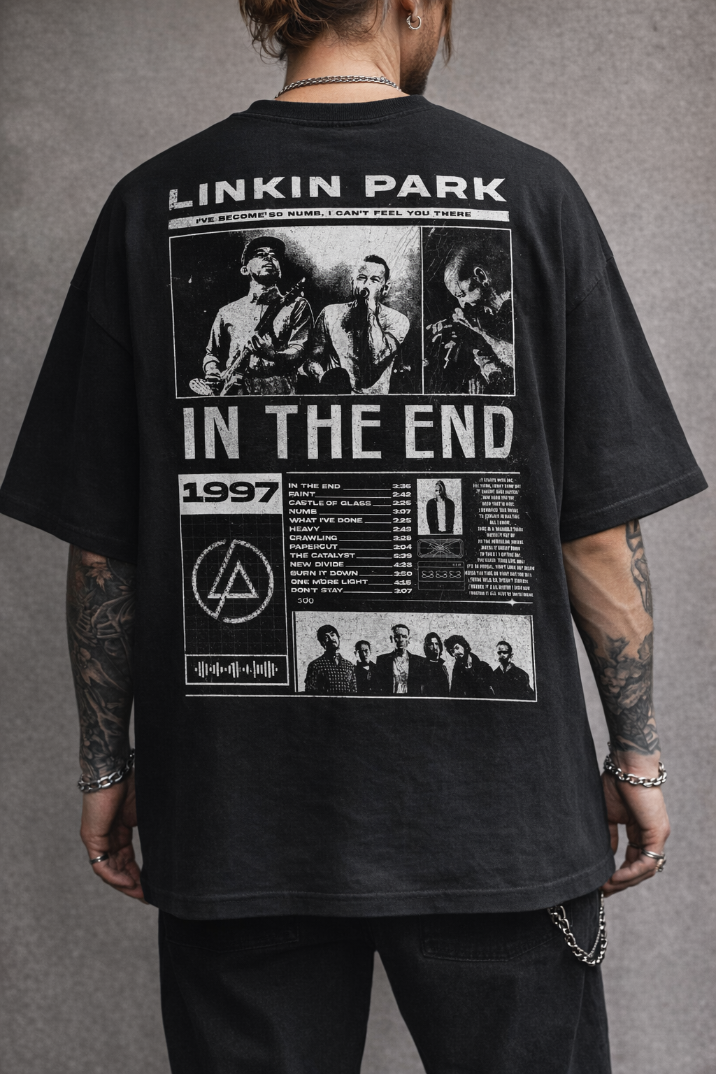 Linkin Park “In The End” Oversized Black T-Shirt
