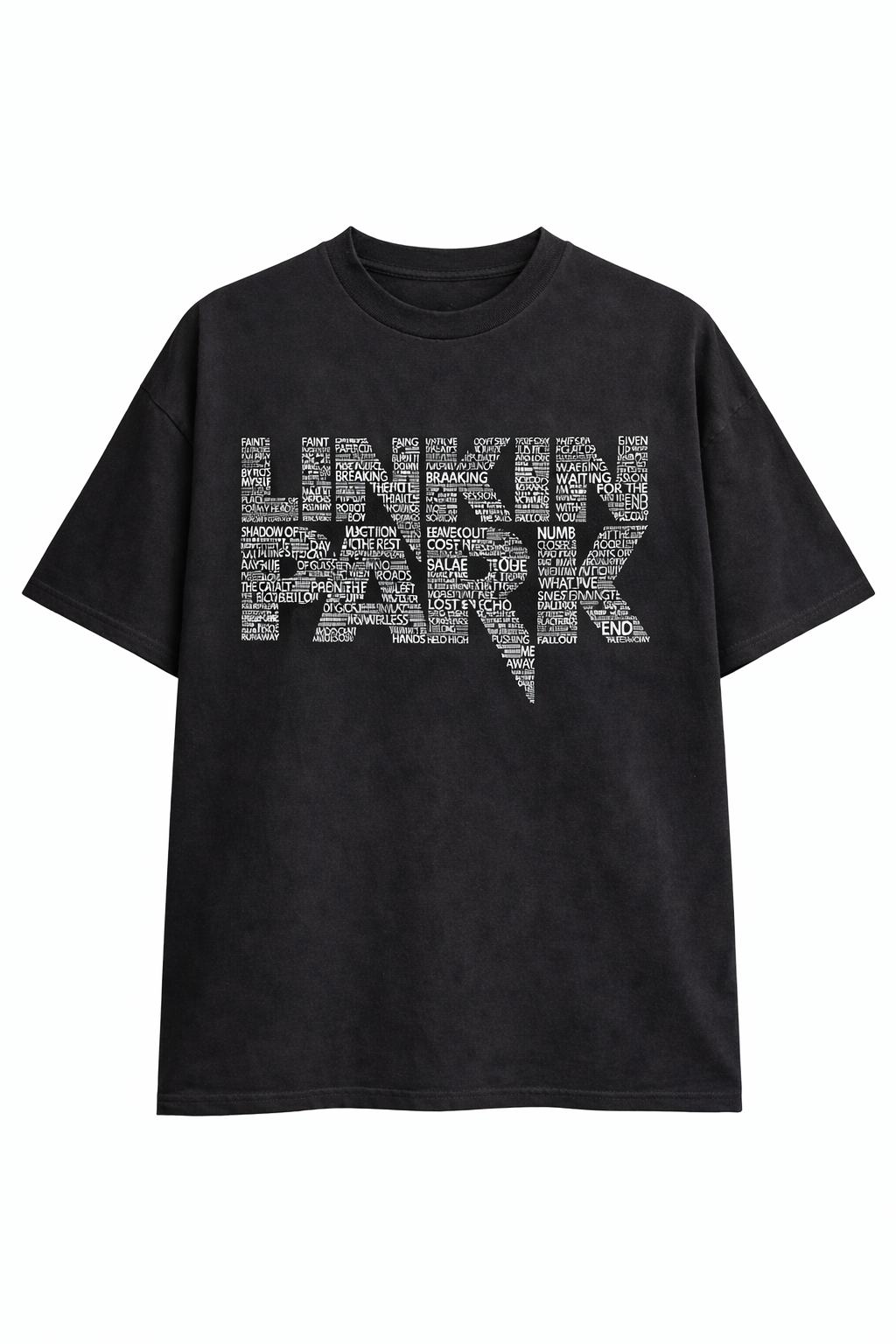 Linkin Park Chester Live Print Oversized Black T-Shirt